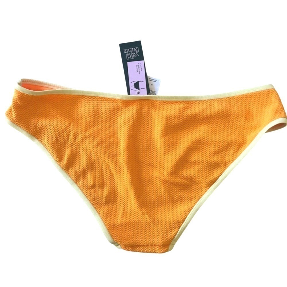Wild Fable Low Rise Medium Coverage Bikini Bottom Womens XL Orange Yellow NWT - Picture 2 of 7
